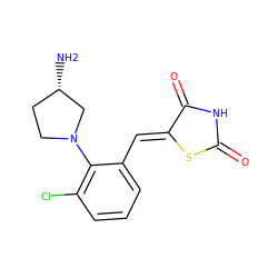 N[C@H]1CCN(c2c(Cl)cccc2/C=C2\SC(=O)NC2=O)C1 ZINC000068204121