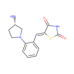 N[C@H]1CCN(c2ccccc2/C=C2\SC(=O)NC2=O)C1 ZINC000084652525