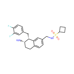 N[C@H]1CCc2ccc(CNS(=O)(=O)C3CCC3)cc2[C@H]1Cc1ccc(F)c(F)c1 ZINC000088260868