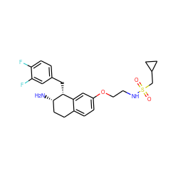 N[C@H]1CCc2ccc(OCCNS(=O)(=O)CC3CC3)cc2[C@H]1Cc1ccc(F)c(F)c1 ZINC000088260754