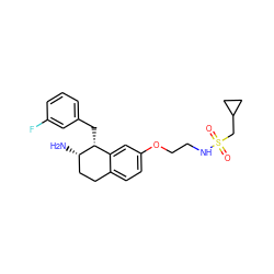 N[C@H]1CCc2ccc(OCCNS(=O)(=O)CC3CC3)cc2[C@H]1Cc1cccc(F)c1 ZINC000088260981