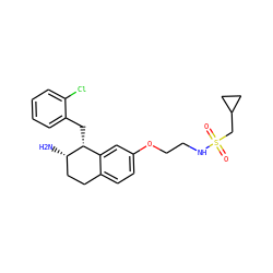 N[C@H]1CCc2ccc(OCCNS(=O)(=O)CC3CC3)cc2[C@H]1Cc1ccccc1Cl ZINC000088261157