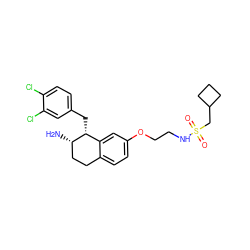 N[C@H]1CCc2ccc(OCCNS(=O)(=O)CC3CCC3)cc2[C@H]1Cc1ccc(Cl)c(Cl)c1 ZINC000088260704