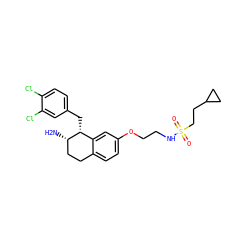 N[C@H]1CCc2ccc(OCCNS(=O)(=O)CCC3CC3)cc2[C@H]1Cc1ccc(Cl)c(Cl)c1 ZINC000088260742