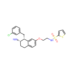 N[C@H]1CCc2ccc(OCCNS(=O)(=O)c3cccs3)cc2[C@H]1Cc1cccc(Cl)c1 ZINC000202735128