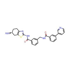N[C@H]1CCc2nc(NC(=O)c3cccc(CNC(=O)c4cccc(-c5cccnc5)c4)c3)sc2C1 ZINC000167954406