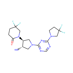 N[C@H]1CN(c2ncnc(N3CCC(F)(F)C3)n2)C[C@@H]1N1CC(F)(F)CCC1=O ZINC000059027491