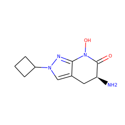 N[C@H]1Cc2cn(C3CCC3)nc2N(O)C1=O ZINC000166331070