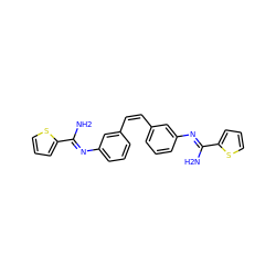 NC(=Nc1cccc(/C=C\c2cccc(N=C(N)c3cccs3)c2)c1)c1cccs1 ZINC001772653445