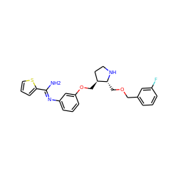 NC(=Nc1cccc(OC[C@H]2CCN[C@@H]2COCc2cccc(F)c2)c1)c1cccs1 ZINC001772603925