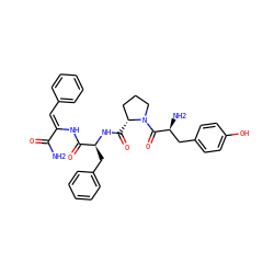 NC(=O)/C(=C/c1ccccc1)NC(=O)[C@H](Cc1ccccc1)NC(=O)[C@@H]1CCCN1C(=O)[C@@H](N)Cc1ccc(O)cc1 ZINC000053227603