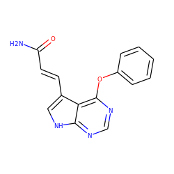 NC(=O)/C=C/c1c[nH]c2ncnc(Oc3ccccc3)c12 ZINC000208118698