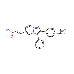 NC(=O)/C=C/c1ccc2nc(-c3ccc(C4(N)CCC4)cc3)c(-c3ccccc3)n2c1 ZINC000113656534