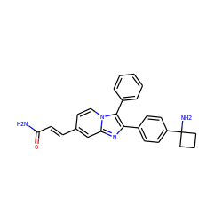 NC(=O)/C=C/c1ccn2c(-c3ccccc3)c(-c3ccc(C4(N)CCC4)cc3)nc2c1 ZINC000113656885