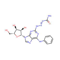 NC(=O)/N=N/Nc1nc(Nc2ccccc2)c2ncn([C@@H]3O[C@H](CO)[C@@H](O)[C@H]3O)c2n1 ZINC000013517440