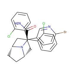 NC(=O)[C@@]1(c2ccc(Br)nc2)C[C@@H]2CC[C@H](C1)N2C(c1ccccc1Cl)c1ccccc1Cl ZINC000103230657