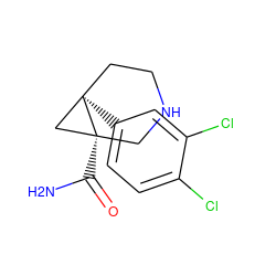 NC(=O)[C@@]12CNCC[C@]1(c1ccc(Cl)c(Cl)c1)C2 ZINC000096900645