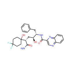 NC(=O)[C@@H](C[C@H](O)[C@H](Cc1ccccc1)NC(=O)c1cnc2ccccc2n1)C1(O)CCC(F)(F)CC1 ZINC000026277439