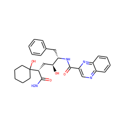 NC(=O)[C@@H](C[C@H](O)[C@H](Cc1ccccc1)NC(=O)c1cnc2ccccc2n1)C1(O)CCCCC1 ZINC000026267485