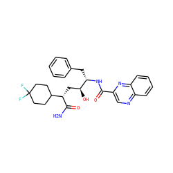 NC(=O)[C@@H](C[C@H](O)[C@H](Cc1ccccc1)NC(=O)c1cnc2ccccc2n1)C1CCC(F)(F)CC1 ZINC000026270672