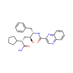 NC(=O)[C@@H](C[C@H](O)[C@H](Cc1ccccc1)NC(=O)c1cnc2ccccc2n1)C1CCCC1 ZINC000026272420