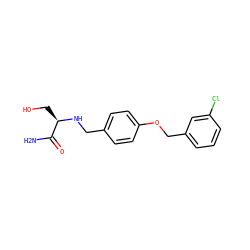 NC(=O)[C@@H](CO)NCc1ccc(OCc2cccc(Cl)c2)cc1 ZINC000028711474