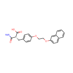 NC(=O)[C@@H](Cc1ccc(OCCOc2ccc3ccccc3c2)cc1)C(=O)O ZINC000027100011