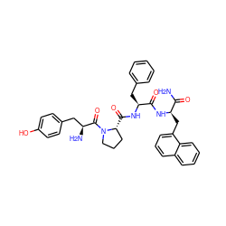 NC(=O)[C@@H](Cc1cccc2ccccc12)NC(=O)[C@H](Cc1ccccc1)NC(=O)[C@@H]1CCCN1C(=O)[C@@H](N)Cc1ccc(O)cc1 ZINC000044018583