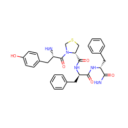 NC(=O)[C@@H](Cc1ccccc1)NC(=O)[C@@H](Cc1ccccc1)NC(=O)[C@H]1CSCN1C(=O)[C@@H](N)Cc1ccc(O)cc1 ZINC000027308707