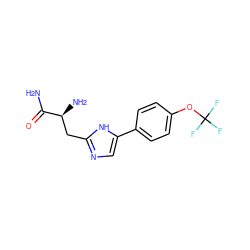 NC(=O)[C@@H](N)Cc1ncc(-c2ccc(OC(F)(F)F)cc2)[nH]1 ZINC001772656418