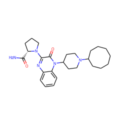 NC(=O)[C@@H]1CCCN1c1nc2ccccc2n(C2CCN(C3CCCCCCC3)CC2)c1=O ZINC000114764093