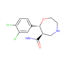 NC(=O)[C@@H]1CNCCO[C@H]1c1ccc(Cl)c(Cl)c1 ZINC000115735135