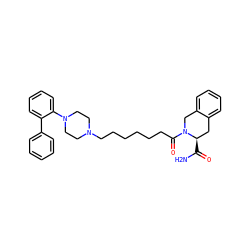 NC(=O)[C@@H]1Cc2ccccc2CN1C(=O)CCCCCCN1CCN(c2ccccc2-c2ccccc2)CC1 ZINC000299871389