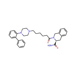 NC(=O)[C@@H]1Cc2ccccc2CN1C(=O)CCCCCN1CCN(c2ccccc2-c2ccccc2)CC1 ZINC000299870027