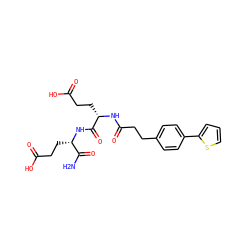 NC(=O)[C@H](CCC(=O)O)NC(=O)[C@H](CCC(=O)O)NC(=O)CCc1ccc(-c2cccs2)cc1 ZINC000144443123