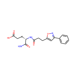 NC(=O)[C@H](CCC(=O)O)NC(=O)CCc1cc(-c2ccccc2)no1 ZINC000169701544