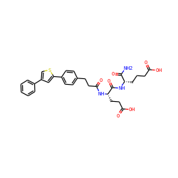 NC(=O)[C@H](CCCC(=O)O)NC(=O)[C@H](CCC(=O)O)NC(=O)CCc1ccc(-c2cc(-c3ccccc3)cs2)cc1 ZINC000144355602