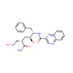 NC(=O)[C@H](CCO)C[C@H](O)[C@H](Cc1ccccc1)NC(=O)c1cnc2ccccc2n1 ZINC000026272326