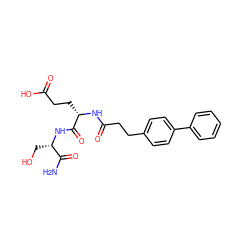 NC(=O)[C@H](CO)NC(=O)[C@H](CCC(=O)O)NC(=O)CCc1ccc(-c2ccccc2)cc1 ZINC000144429083