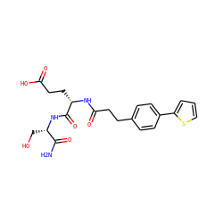 NC(=O)[C@H](CO)NC(=O)[C@H](CCC(=O)O)NC(=O)CCc1ccc(-c2cccs2)cc1 ZINC000144447514