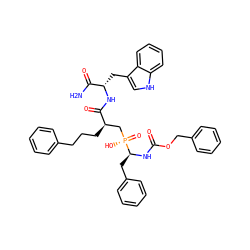 NC(=O)[C@H](Cc1c[nH]c2ccccc12)NC(=O)[C@H](CCCc1ccccc1)C[P@](=O)(O)[C@H](Cc1ccccc1)NC(=O)OCc1ccccc1 ZINC000003979559