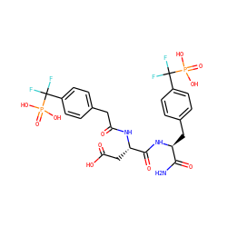 NC(=O)[C@H](Cc1ccc(C(F)(F)P(=O)(O)O)cc1)NC(=O)[C@H](CC(=O)O)NC(=O)Cc1ccc(C(F)(F)P(=O)(O)O)cc1 ZINC000027084621