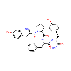 NC(=O)[C@H](Cc1ccc(O)cc1)NC(=O)[C@H](Cc1ccccc1)NC(=O)[C@@H]1CCCN1C(=O)[C@@H](N)Cc1ccc(O)cc1 ZINC000028713968