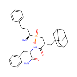 NC(=O)[C@H](Cc1ccccc1)NC(=O)[C@@H](CC12CC3CC(CC(C3)C1)C2)C[P@](=O)(O)[C@@H](N)CCc1ccccc1 ZINC001772624881