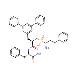 NC(=O)[C@H](Cc1ccccc1)NC(=O)[C@@H](Cc1cc(-c2ccccc2)cc(-c2ccccc2)c1)C[P@](=O)(O)[C@@H](N)CCc1ccccc1 ZINC001772627360