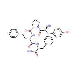 NC(=O)[C@H](Cc1ccccc1)NC(=O)[C@H](CCc1ccccc1)NC(=O)[C@@H]1CCCN1C(=O)[C@@H](N)Cc1ccc(O)cc1 ZINC000036216212