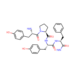 NC(=O)[C@H](Cc1ccccc1)NC(=O)[C@H](Cc1ccc(O)cc1)NC(=O)[C@@H]1CCCN1C(=O)[C@@H](N)Cc1ccc(O)cc1 ZINC000084394819