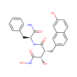 NC(=O)[C@H](Cc1ccccc1)NC(=O)[C@H](Cc1ccc2ccc(O)cc2c1)[C@H](O)C(=O)NO ZINC000026849893