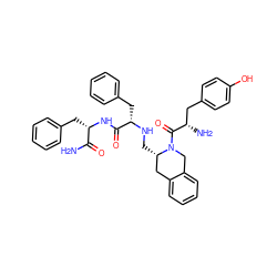 NC(=O)[C@H](Cc1ccccc1)NC(=O)[C@H](Cc1ccccc1)NC[C@H]1Cc2ccccc2CN1C(=O)[C@@H](N)Cc1ccc(O)cc1 ZINC000027107958