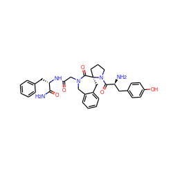 NC(=O)[C@H](Cc1ccccc1)NC(=O)CN1Cc2ccccc2C[C@@]2(CCCN2C(=O)[C@@H](N)Cc2ccc(O)cc2)C1=O ZINC000096319035